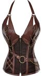 Alivila.Y Fashion Womens Steel Boned Retro Goth Steampunk Corset - Brown - S