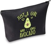 TSOTMO Avocado Makeup Bag Avocado Girl Gift Fruit Gift Just A Girl Who Loves Avocado Cosmetic Bag For Avocado Lovers, Avocado BLK, Cosmetic Bags