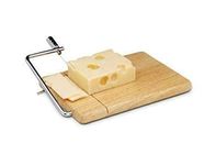 Vsorce4u 1 x Hevea Wood Cheese Slicer Board & Slicer with Wire Modern Wooden Cheese Board Chopping Board