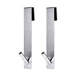 AIEX 2pcs 7 Inch Shower Glass Door Hooks, Stainless Steel No-Drilling Extended Towel Hanging Hooks over Frameless Shower Door for Bathroom-Silver