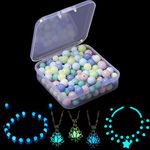 Fishdown 180 pcs Stone Beads for Jewelry Making,6MM 8MM Glow in The Dark Stone Beads,Mixed Colorful Luminous Solar Stone Beads for Bracelet Necklace Earrings Jewelry Making
