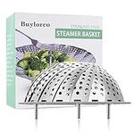 Buylorco Steamer Basket Stainless Steel Folding Vegetable Steamer Insert Steamer Cookware for Veggie Seafood Cooking (Small)