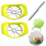 4 Pcs Fruit Cutter Set, Sharp Apple Slicer with Kitchen Peeler, Corer Remover, Stainless Steel Fruit Divider, Fruit Wedger with 8/12 Blades for Pear Orange Tomato Potato Lemon, Easy Grip Handle