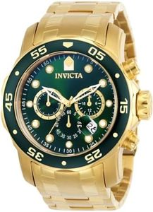 Invicta Men's Pro Diver Collection Chronograph Watch, Gold & Green, 48mm, Casual