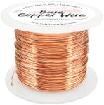 Hobbyworker 24 Gauge Bare Copper Wire 273FT/0.5mm Beading Craft Wire for Jewelry Making