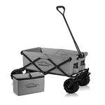 Nasscarts, Foldable Beach Cart with Bonus Cooler Bag - Off-Road Wagon, Multi-Terrain Trolley, Collapsible, Folding Handcart - Great for Shopping, Gardening, Camping, Fishing - 80 kg Loading Capacity