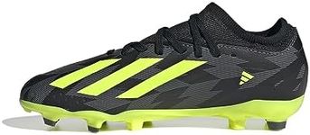 adidas X Crazyfast Injection.3 Youth Firm Ground Soccer Cleats, Unisex Sizing, Core Black/Team Solar Yellow/Grey Five, 5.5 UK