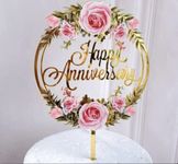 Acrylic Happy Anniversary Cake Decoration Cake Topper For Anniversary Celebration