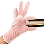 Lessmon Professional Heat Resistant Glove for Hair Styling Heat Blocking for Curling, Flat Iron and Curling Wand Suitable for Left and Right Hands, 1 Piece, Light Pink