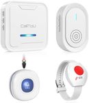 CallToU Wireless Caregiver Pager Call Button Medical Nurse Alert System Alarm and Panic Button at Home/Patients/Disabled,2 Emergency Buttons(1 SOS Watches+1 Button) + 2 Receivers