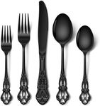 Stapava 30 Pcs Black Silverware Set