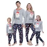 MyFav Matching Family Christmas Pyjamas Set Xmas Sleepwear Santa Claus Loungewear for Womens Mens Kids (Santa,Women,L)