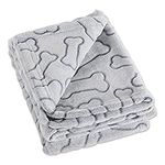 DII Bone Dry Microfiber Pet Blanket for Dogs and Cats, 36x48", Warm, Soft and Plush for Couch, Car, Trunk, Cage, Kennel, Dog House-Gray