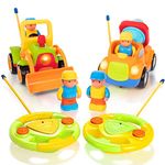 PREXTEX Remote Control Car (2 Pack) Toddler Toys for 3 Year Old Boys & Girls - Truck and Tractor RC Cars for Toddlers - Birthday for 2-3+ Year Old Boys