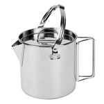 Lixada 1.2L Stainless Camping Backpacking Cup Pot Cook Set with Lid, Folding Handles and Cover