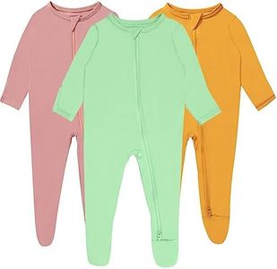 GUISBY Rayon Made From Bamboo Pajamas Baby, Baby Boy Coming Home Outfit ，Sleepers 0-3 Months