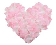 RuiChy 1000pcs Silk Artificial Rose Petals for Wedding Flowers Home Party Romantic Night Anniversary Valentine's Day, Pink White