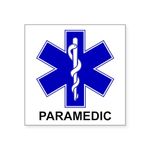 CafePress Blue Star Of Life PARAMEDIC Square Sticker 3 Square Bumper Sticker Car Decal