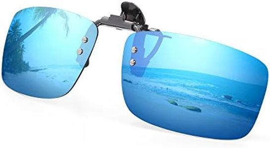 Besgoods Polarized Clip On Sunglasses, Mirror Flip Up Metal Clip Over Prescription Glasses, Unisex Outdoor Driving Sports