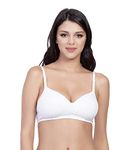 ENVIE Women's Padded Cotton Bra_Ladies Non-Wired T-Shirt Bra|Girls Inner Wear Casual Use Everyday Padded Bra - (White/34B)