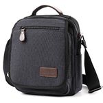 XINCADA Mens Bag Messenger Bag Canvas Shoulder Bags Travel Bag Man Purse Crossbody Bags for Work Business (black)