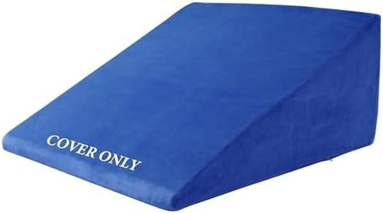 HOMBYS Ultra Soft Velvet Bed Wedge Pillow Cover-Super Soft Fleece Pillowcase with Zipper Design, Removable & Machine Washable Pillowcase 1 Pack, Luxury & Cozy (Pillow not Include)-8inches, Blue