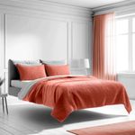 Mezzati Bedspread Coverlet Set Coral-Rose – Prestige Collection - Comforter Bedding Cover – Brushed Microfiber Bedding 3-Piece Quilt Set (King/Cal King, Coral Rose)