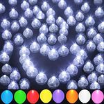 JJGoo 100Pcs LED Balloon Lights, Waterproof Round Balls Light up for Balloon Paper Lantern Easter Eggs Pumpkin Birthday Party Wedding Halloween Christmas (Twinkle Cool White)