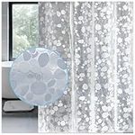 LEMON CLOUD Shower Curtain, PEVA Waterproof and Mould Resistant, Weighted Hem Bathroom Curtains with 3 Magnets and 12 White Plastic Hooks (Cobblestone, 180x200 cm)