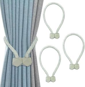 Nutabevr 4 Pezzi di Fermi per Tendaggi da 50 cm, fermatenda magnetici Resistenti Tende da Esterno in Cotone Intrecciato fermatenda Tende, 4 pz dello Stesso Colore, per Tende da Interni ed Esterni