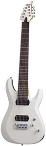 Schecter C-8 DELUXE Satin White 8-String Solid-Body Electric Guitar, Satin White