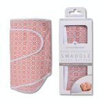 Miracle Blanket Baby Sleep Wearable Swaddle Wrap for Newborn Infant Boy or Girl 0-3 Months, Coral Lattice