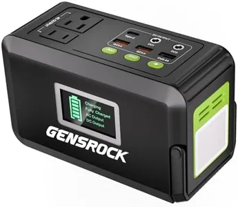 GENSROCK Portable Power Station, 88Wh Solar Generator(Solar Panel Not Included), Lithium Battery Power Bank with 110V/150W Peak AC Outlet, LED Flashlight for CPAP Home Camping Travel Emergency.