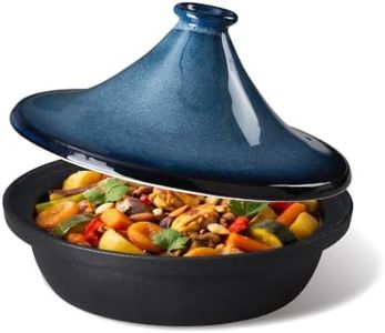 Jodevi Tagine Pot Moroccan Tajine Cooker, 2.4 QT, Blue