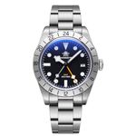 ADDIESDIVE GMT Watches for Men Dive Water-Resistance Luminous Analog GMT Quartz Watch, 2035black steel, mens fashion