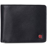 Alpine Swiss RFID Luka Men's Flip ID Wallet Deluxe Capacity ID Bifold With Divided Bill Section Camden Collection Soft Nappa Black