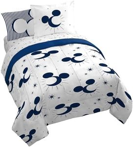 Disney Mickey Mouse Queen Comforter Set - 7 Piece Bedding Includes Sheet Set & Pillow Covers - Super Soft Cozy Celestial Bedding