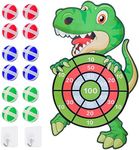 Dinosaur Toys for Boys, 30" Dart Board Kids Toys Age 3-12 Year Old Boys Board Game Set with 12 Sticky Balls, Birthday Party Tossing Game Dinosaur Gifts for Boys