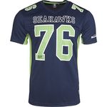 Majestic Seattle Seahawks Moro Est. 76 Mesh Jersey NFL T-Shirt, Men, navy, Large