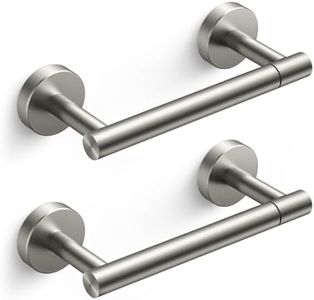 FORIOUS Toilet Paper Holder Wall Mount, Stainless Steel Rustproof Double Post Pivoting Tissue Roll Holder for Bathroom, Commercial Toilet Paper Dispenser (2 Pack, Stainless Steel)