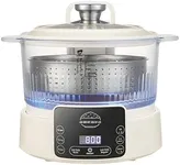 Low Carb Rice Cooker with Reservable-Timable,Low Sugar Multi Functional 3L &3 Cups for Starch Removing Glass Cooker,110v Maximum Power 800w Multi Functional Maker,Liftable Filter Basket (Beige)