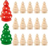 20 Pieces Unfinished Wooden Christmas Trees Mini Wooden Christmas Trees Wooden Trees for Crafts Mini Wooden Trees for DIY Arts Crafts Drawing Sculpture Christmas Decor