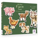 TOYKRAFTT 2 Piece Animal Puzzles for Kids Age of 2 Years Above| Educational Toys Toddler Puzzles| Head & Tail My First Farm Animal Puzzles