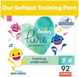 Pampers Pure Protection Training Underwear, Baby Shark, Size 5 3T-4T, 92 Count