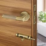 LAPO Full Brass Door Locks For Bathroom Door Lock,Mortise Keyless Handle Set With Brass Baby Latch For Home,Office,Hotel|Antique Finish|3 Years Warranty Ro-2100, Pull Handle