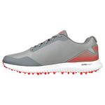 Skechers Men's Max 2 Arch Fit Waterproof Spikeless Golf Shoe Sneaker, Gray/Red, 9