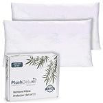 Bamboo Queen Pillow Protector Covers - Waterproof, Allergy, Dust, Bed Bug, and Mite Proof Zippered Protectors - Pillowcase Zipper Cover Allergen Case Pack for Sleep Pillows - Set of 2