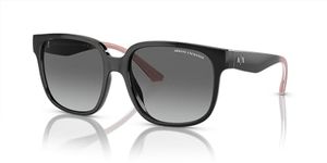 A|X ARMANI EXCHANGE Women's Ax4136su Universal Fit Sunglasses, Shiny Black/Gradient Grey, 56 mm