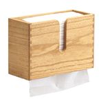 KIRIGEN Wood Wall Mounted Paper Towel Dispenser Paper Towel Holder Countertop for Kitchen Restroom Decor and Bathroom Holds C Fold, Z Fold, Trifold Hand Tissue Napkins Natural