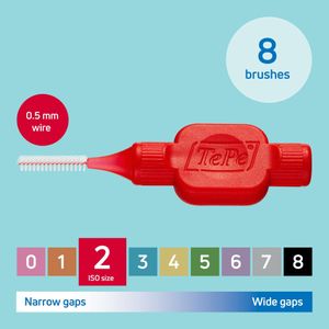 TePe Interdental Brushes 0.5mm Red – 8 Pack